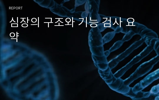 심장의 구조와 기능 검사 요약