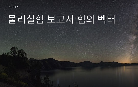 물리실험 보고서 힘의 벡터