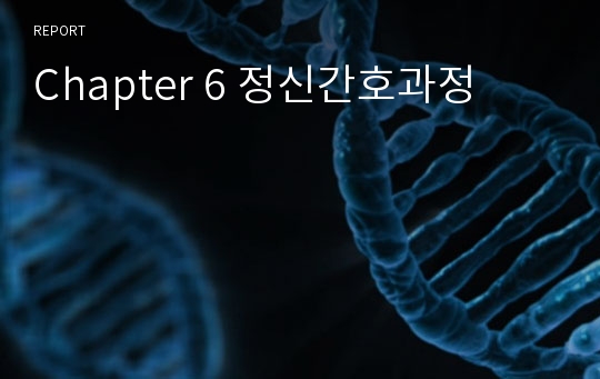 Chapter 6 정신간호과정