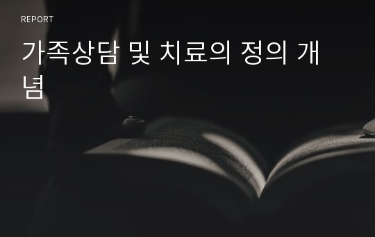 가족상담 및 치료의 정의 개념