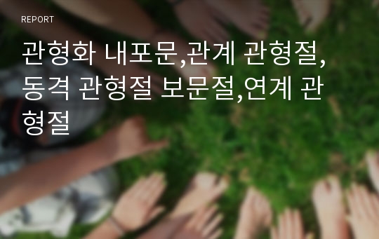 관형화 내포문,관계 관형절,동격 관형절 보문절,연계 관형절