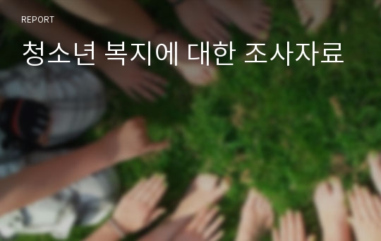 청소년 복지에 대한 조사자료