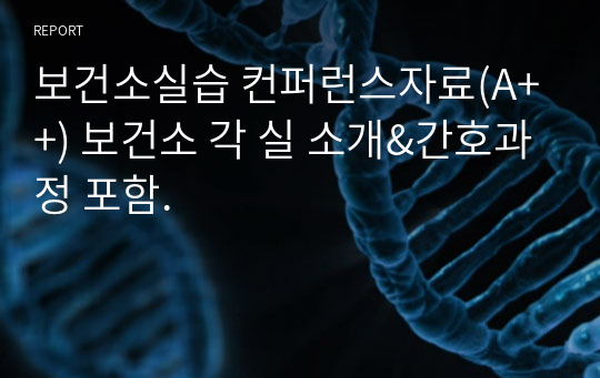 보건소실습 컨퍼런스자료(A++) 보건소 각 실 소개&amp;간호과정 포함.