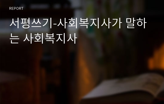 서평쓰기-사회복지사가 말하는 사회복지사