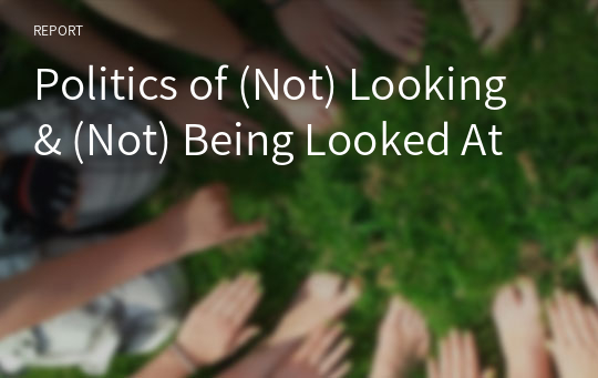 Politics of (Not) Looking &amp; (Not) Being Looked At