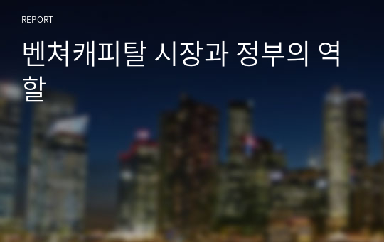 벤쳐캐피탈 시장과 정부의 역할