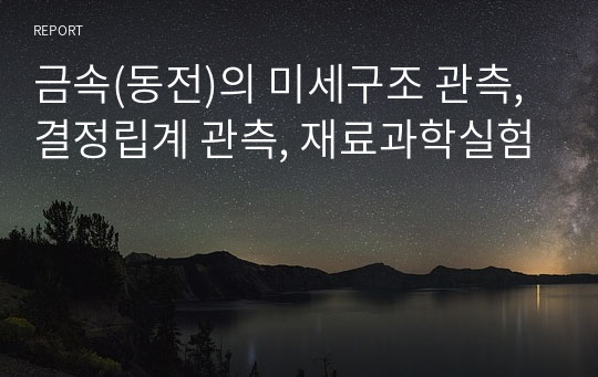 금속(동전)의 미세구조 관측, 결정립계 관측, 재료과학실험