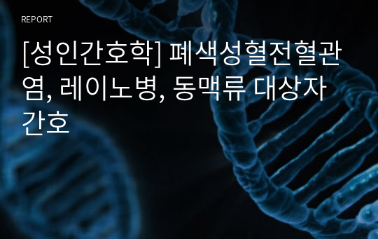 [성인간호학] 폐색성혈전혈관염, 레이노병, 동맥류 대상자 간호