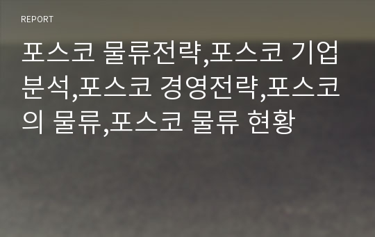 포스코 물류전략,포스코 기업분석,포스코 경영전략,포스코의 물류,포스코 물류 현황