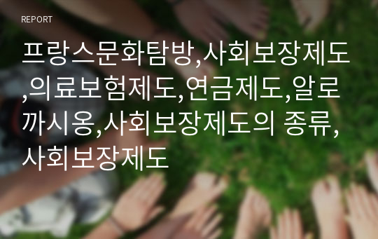 프랑스문화탐방,사회보장제도,의료보험제도,연금제도,알로까시옹,사회보장제도의 종류,사회보장제도