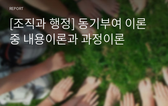 [조직과 행정] 동기부여 이론 중 내용이론과 과정이론