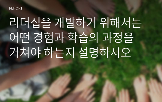 리더십을 개발하기 위해서는 어떤 경험과 학습의 과정을 거쳐야 하는지 설명하시오