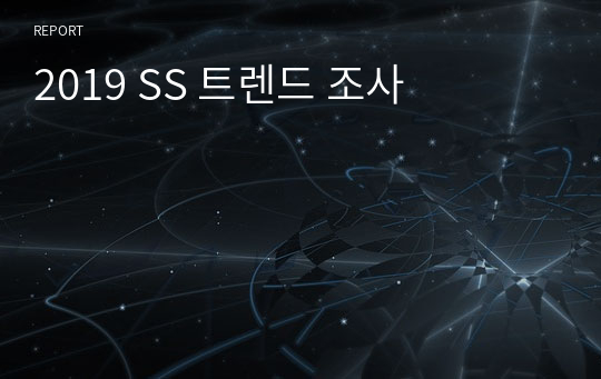 2019 SS 트렌드 조사