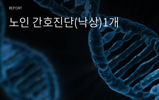 노인 간호진단(낙상)1개