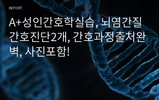 A+성인간호학실습, 뇌염간질 간호진단2개, 간호과정출처완벽, 사진포함!