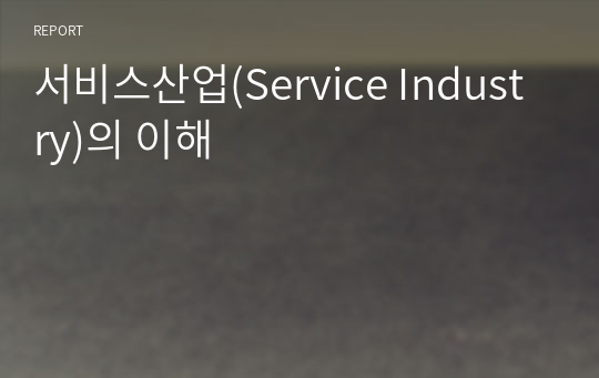 서비스산업(Service Industry)의 이해