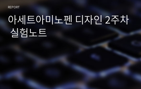 아세트아미노펜 디자인 2주차 실험노트