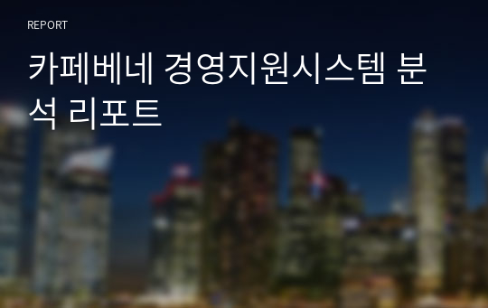 카페베네 경영지원시스템 분석 리포트