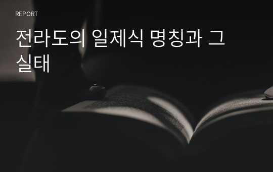 전라도의 일제식 명칭과 그 실태