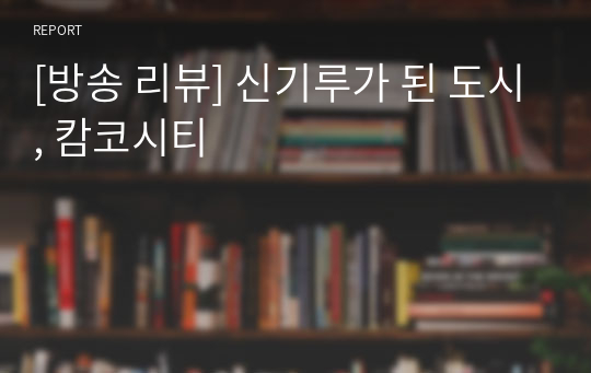 [방송 리뷰] 신기루가 된 도시, 캄코시티