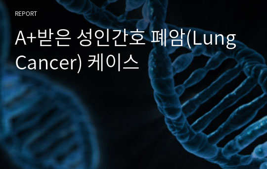 A+받은 성인간호 폐암(Lung Cancer) 케이스