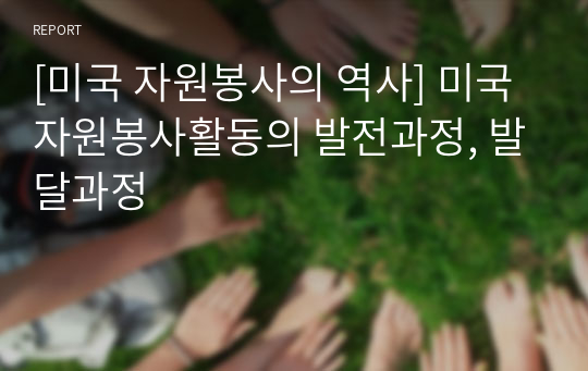 [미국 자원봉사의 역사] 미국 자원봉사활동의 발전과정, 발달과정