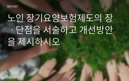 노인 장기요양보험제도의 장ㆍ단점을 서술하고 개선방안을 제시하시오