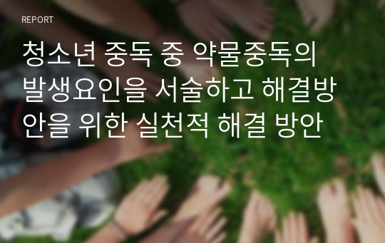 청소년 중독 중 약물중독의 발생요인을 서술하고 해결방안을 위한 실천적 해결 방안