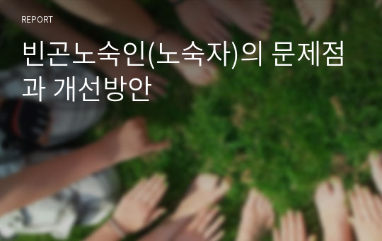 빈곤노숙인(노숙자)의 문제점과 개선방안