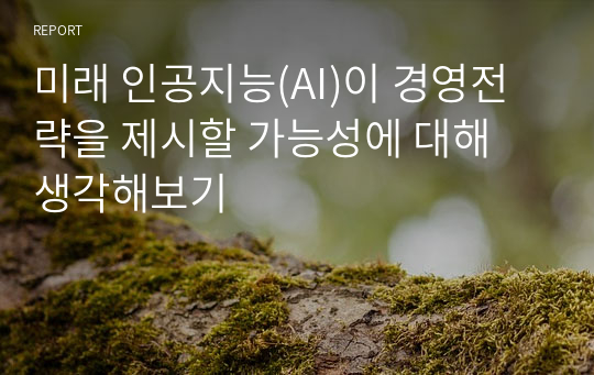 미래 인공지능(AI)이 경영전략을 제시할 가능성에 대해 생각해보기