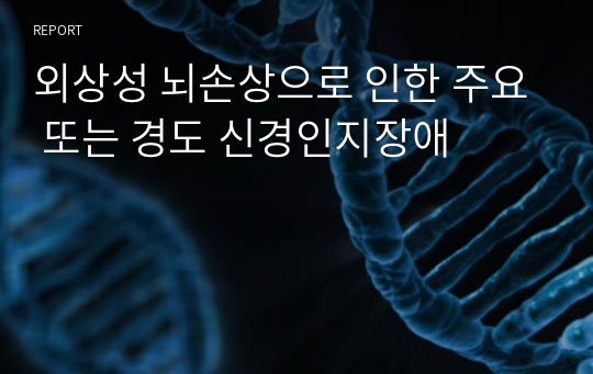 외상성 뇌손상으로 인한 주요 또는 경도 신경인지장애