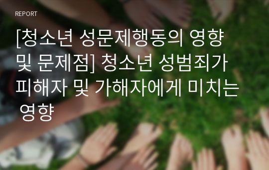 [청소년 성문제행동의 영향 및 문제점] 청소년 성범죄가 피해자 및 가해자에게 미치는 영향