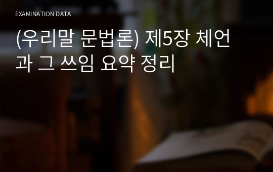 (우리말 문법론) 제5장 체언과 그 쓰임 요약 정리