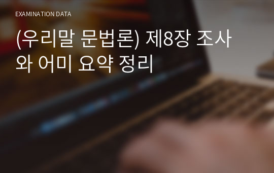 (우리말 문법론) 제8장 조사와 어미 요약 정리