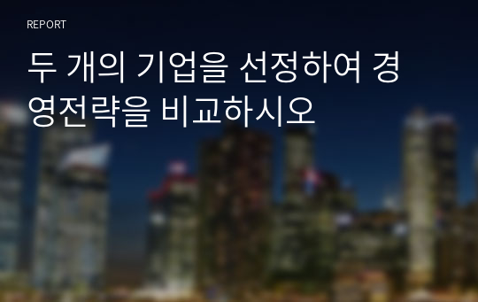 두 개의 기업을 선정하여 경영전략을 비교하시오