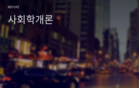 사회학개론