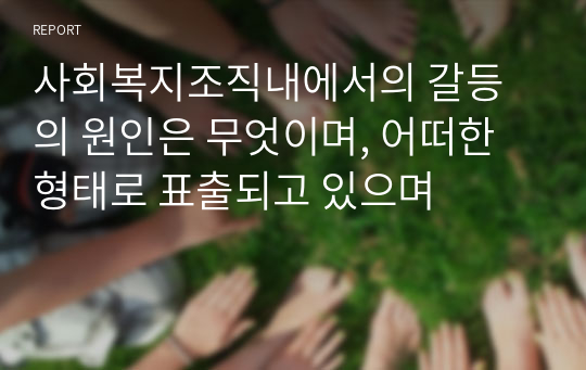 사회복지조직내에서의 갈등의 원인은 무엇이며, 어떠한 형태로 표출되고 있으며