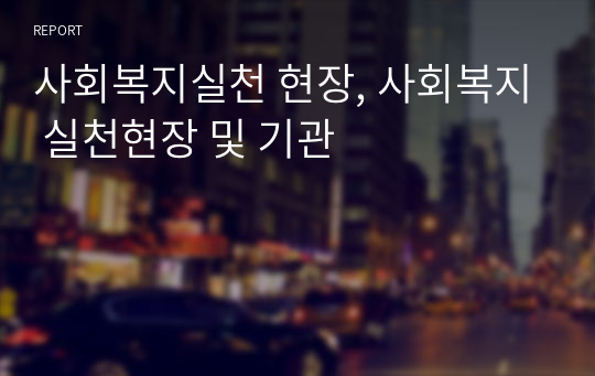 사회복지실천 현장, 사회복지 실천현장 및 기관