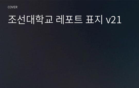 조선대학교 레포트 표지 v21