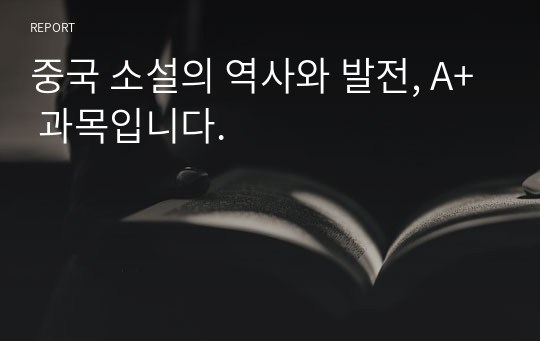 중국 소설의 역사와 발전, A+ 과목입니다.