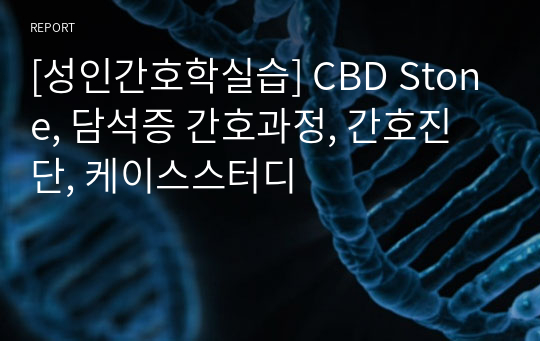 [성인간호학실습] CBD Stone, 담석증 간호과정, 간호진단, 케이스스터디