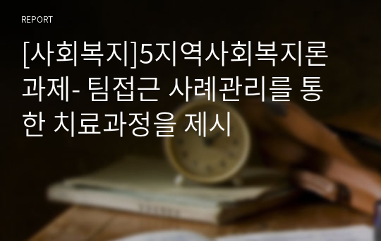 [사회복지]5지역사회복지론 과제- 팀접근 사례관리를 통한 치료과정을 제시