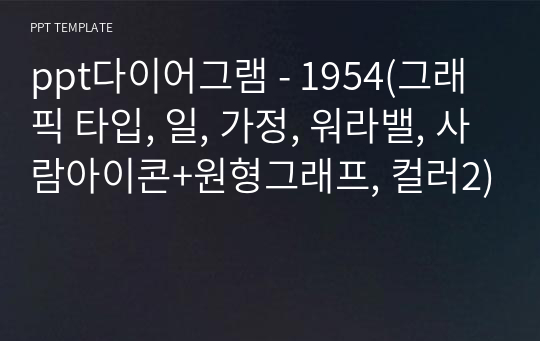 ppt다이어그램 - 1954(그래픽 타입, 일, 가정, 워라밸, 사람아이콘+원형그래프, 컬러2)