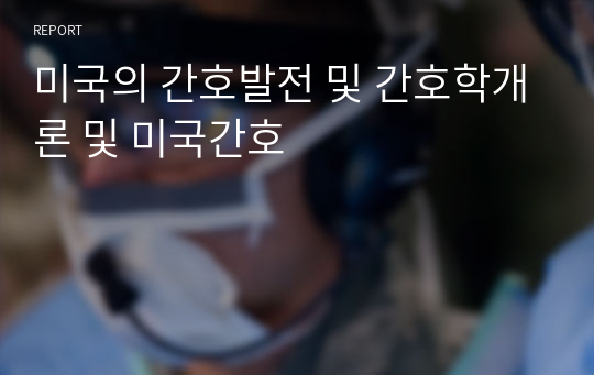 미국의 간호발전 및 간호학개론 및 미국간호