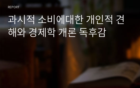 과시적 소비에대한 개인적 견해와 경제학 개론 독후감