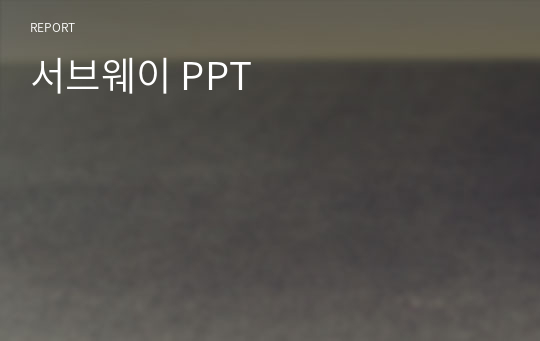 서브웨이 PPT