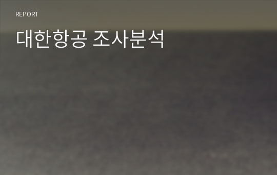 대한항공 조사분석