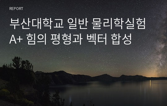 부산대학교 일반 물리학실험A+ 힘의 평형과 벡터 합성