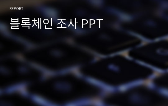 블록체인 조사 PPT