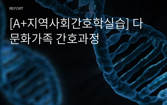 [A+지역사회간호학실습] 다문화가족 간호과정